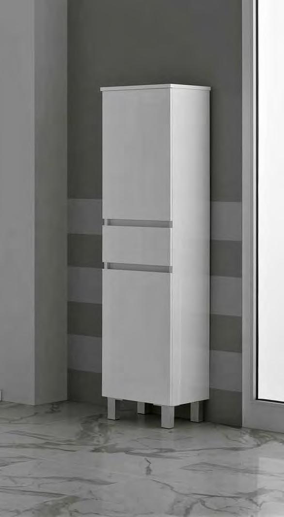 Column Luena 360x1500x325mm; Two doors + drawer; Available in lacquered white or wengé; Can apply suspended;