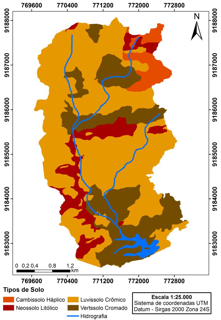 profundos, podendo ser pedregosos, e são normalmente encontrados em áreas de relevo suave ondulado. A Tabela 1 mostra a representatividade em km² de cada tipo de solo encontrado na BESJC.