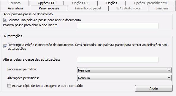 Readiris 17 - User Guide Proteção de documentos PDF com palavra-passe (Esta secção aplica-se apenas ao Readiris Corporate) Os documentos PDF que gera com o Readiris podem ser protegidos por