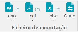 Secção 3: Processamento básico de documentos São apresentados os 3 formatos de exportação utilizados mais recentemente no grupo Ficheiro de exportação.