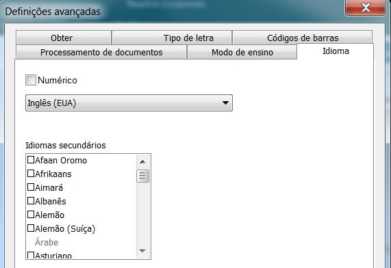 Secção 4: Selecionar as opções de reconhecimento Outras opções de reconhecimento (Apenas Readiris Corporate) Reconhecer idiomas secundários num único documento Quando os documentos contêm texto em