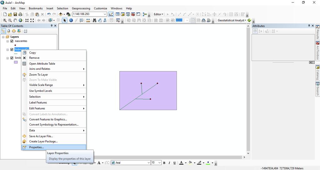 3.6. Alterando a simbologia de um layer a) Clique com o