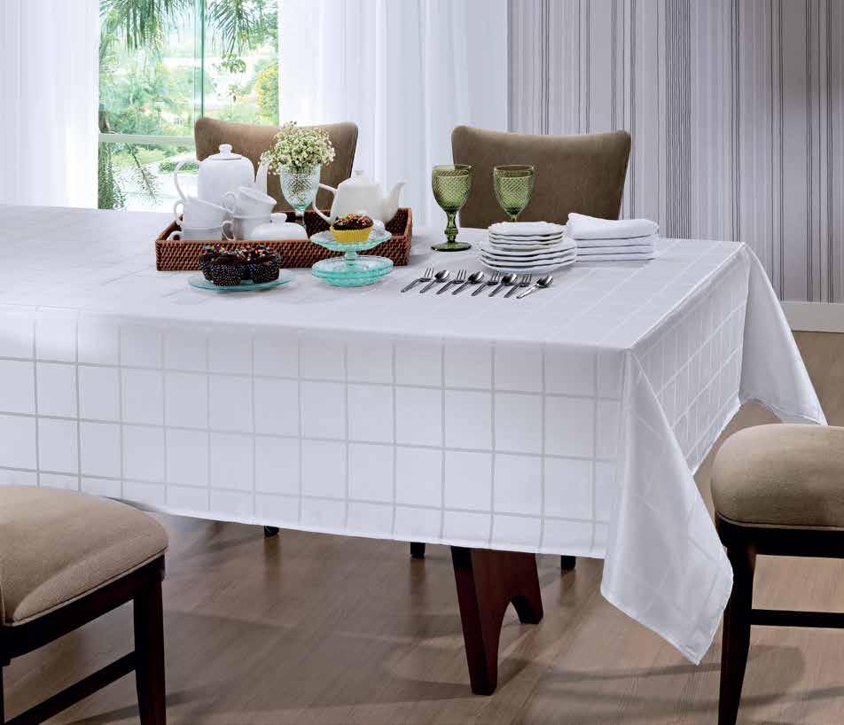 TOALHA DE MESA JACQUARD 104 - Trellis Branco 105 - Trellis Bege 106 - Villagio