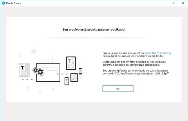 Figura 45: Caixa de confirmação 7. Solução de problemas Quando você importa um arquivo no Kindle Create, você pode ver mensagens de erro que o impedem de continuar com a edição.