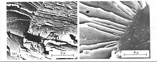 Fratura Transgranular Fratura por clivagem ocorre ao longo de planos cristalográficos bem definidos, e também sob certas condições, em metais e ligas com estrutura cristalina cúbica de corpo centrado