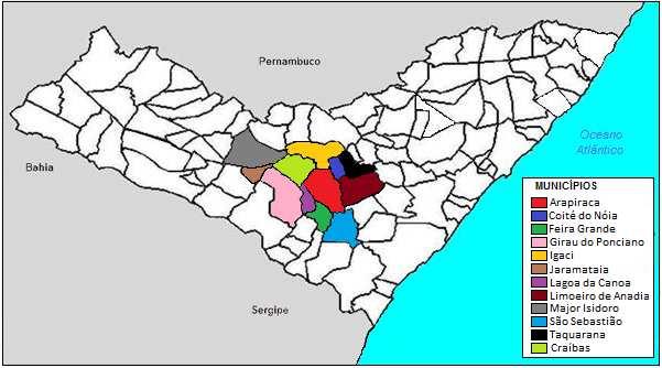 O Município de Arapiraca limita-se com os municípios de Coité do Nóia, Feira Grande, Girau do Ponciano, Igaci, Jaramataia, Lagoa da Canoa, Limoeiro de Anadia, Major Isidoro, São Sebastião e Taquarana
