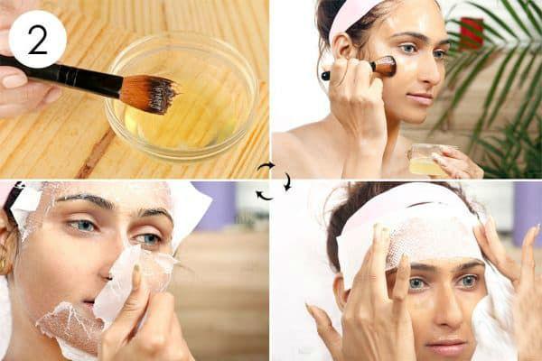 Passo 2. Aplique uma fina camada de clara de ovo sobre sua pele. Bata a clara de ovo e use uma escova cosmética para aplicar uma camada fina no seu rosto.