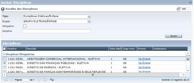 verificar se não há choque de horário.