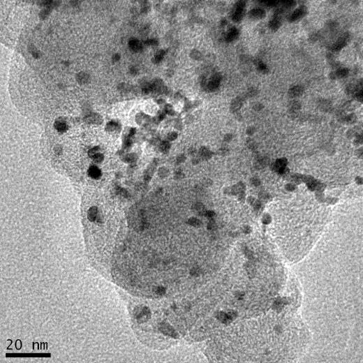 41 50 40 30 20 10 0 2 3 4 5 6 nanoparticulas (nm) Figura 19 - Imagens de microscopia eletrônica de transmissão do eletrocatalisador de Pd/C.