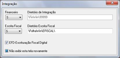 1.4. Integração entre os sistemas da Linha Business Este processo deve ser efetuado inicialmente para que haja a integração dos sistemas Folhamatic Estoque e Faturamento com o sistema Folhamatic