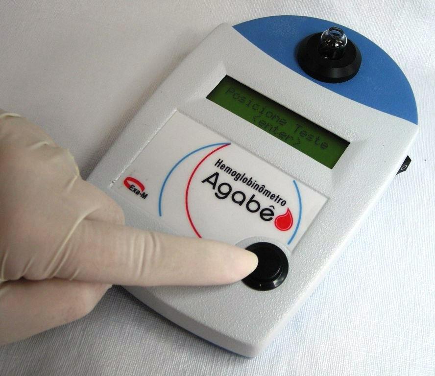 Medindo a concentração de hemoglobina no sangue Introduza a ampola