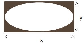 em que 2a e 2b são os O marceneiro José colocou um espelho elíptico em uma região retangular de madeira na qual x = 60 cm e y = 0,36 m. Responda (use = 3,14): a) Qual é a área do espelho?