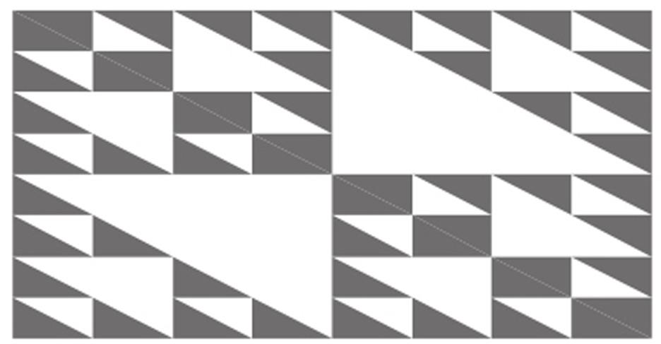 QUESTÃO 17 Uma colcha retangular em branco e cinza é feita com quadrados e triângulos. QUESTÃO 18 Certo número de funcionários realizava um trabalho em 6 horas.