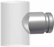 válvulas com bocais Ingold (Ø 25 mm, rosca 1¼). Os bocais soldáveis de contorno otimizado, retos e oblíquos (15 ), são adaptados ao diâmetro nominal do tubo (diâmetro externo).