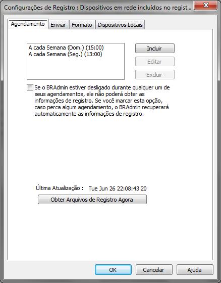 Passo 7: Na aba Agendamento, marque a opção Se o BRAdmin estiver desligado.