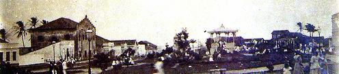 Vista da praça André de Albuquerque, onde nasceu a cidade de Natal, início do século XX.