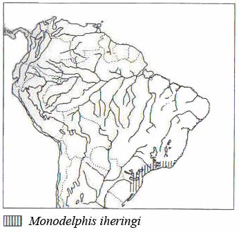 Figura 17: mapa de distribuição da espécie Monodelphis iheringi.