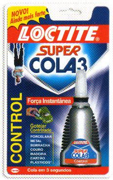 LCTITE "SUPER CLA 3" Cola Universal Instantânea CNTRL GEL Aplicação: Loctite Super Cola-3 Gel possui a máxima força de união, colando em poucos