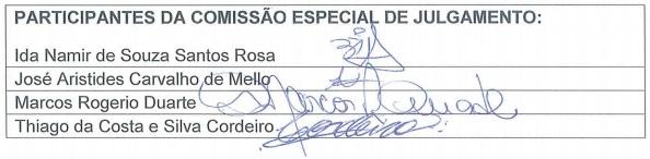 Quadro 8 Adjudicação do Contrato Proposto 18 (a) Recomendação de Adjudicação: A Comissão Especial de Julgamento recomenda a adjudicação do Contrato à empresa Polisport Ind. E Com.