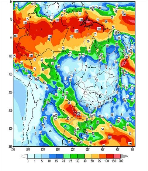 MAIO 2014 RV0 Na semana entre 26 de abril e 02 de março espera-se que a atuação de uma frente fria nas regiões Sul, Sudeste e Centro-Oeste ocasione precipitação fraca/moderada nas bacias dos