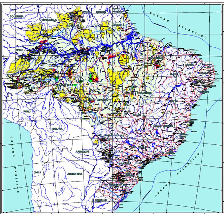 1/3 do potencial hidráulico total de 260 GW aproveitado No mundo este valor corresponde a 0,33% da superfície total de solo Maiores espelhos d água do Brasil em área natural: Lagoa dos Patos, 10,4
