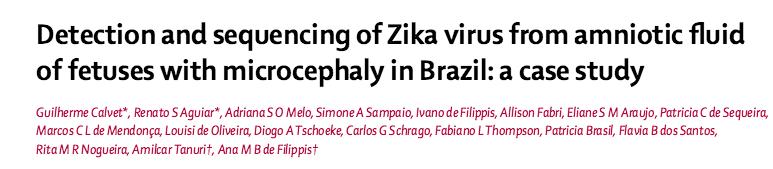 Evidências da relação do vírus zika e microcefalia Dra.