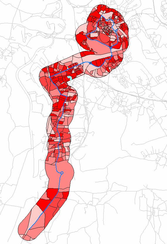 Com esta abordagem é possível, detectar zonas com uma cobertura deficiente ou, por exemplo, determinar quais as paragens que eventualmente necessitam de mais espaço e maiores infra-estruturas de