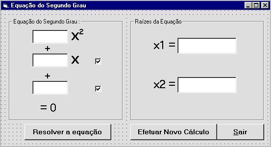 Opção 06 Outra interface para resolver equações