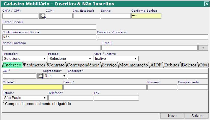 1.4.5 - Requerimento - Cadastro de contratos dos prestadores e tomadores do POLO