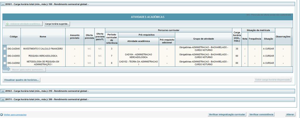 12 Tipos de inconsistências no Plano de Estudos Os tipos de inconsistências regulamentadas pelas Normas Acadêmicas são: I.