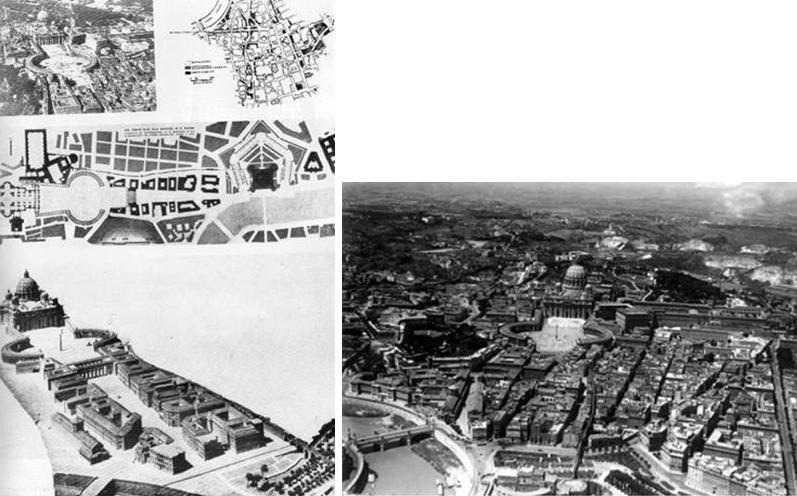 Segundo Choay, Giovannoni prevê planos e estudos menos redutivos que os de Le Corbusier e do urbanismo racionalista funcionalista, pois revela uma abordagem mais complexa das questões urbanas a serem