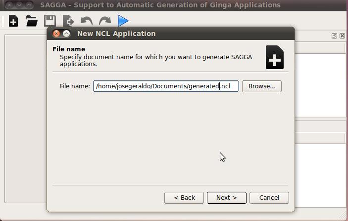 O assistente está preparado para receber opções de um dos três tipos de aplicações SAGGA (no entanto, somente o módulo SAGGA1 foi implementado nesta dissertação).