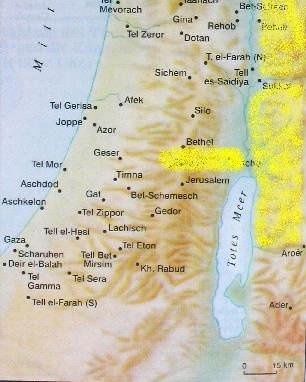 o comando de Moisés Palestina central sob