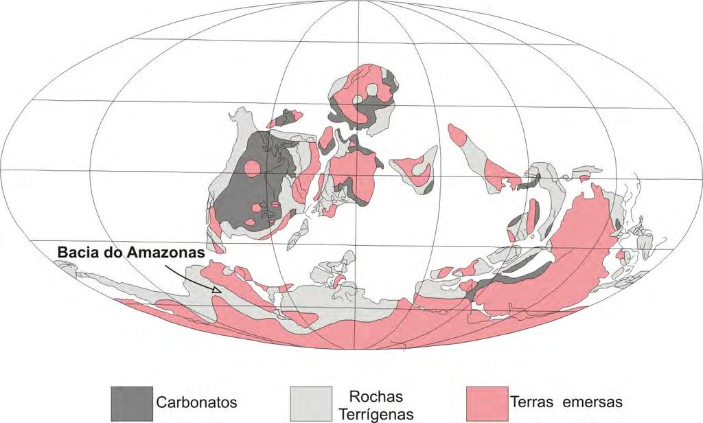 Recontrução paleogeográfica do Eossiluriano (segundo Kaljo