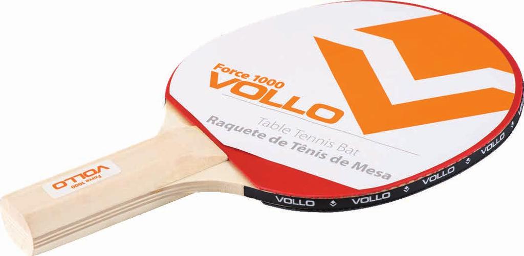 Tênis de mesa Table Tennis Raquete de Tênis de Mesa Vollo Force 1000 VT601 Composição: Madeira e borracha Cor:
