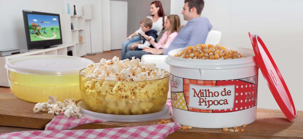 Cheiro de pipoca no ar... Lançamento 87437 Caixa para Milho de Pipoca - 500g 14,7cm de diâm. x 10,5cm de alt.