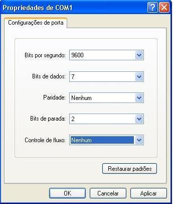 CONFIGURAÇÃO DA COMUNICAÇÃO SERIAL COM O PC Um computador tipo PC será usado para emular um terminal serial.