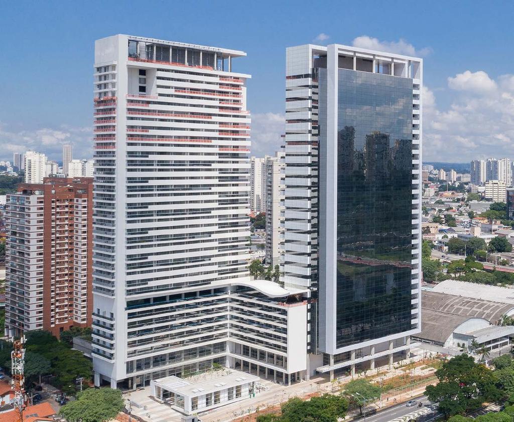 O EMPREENDIMENTO De alto padrão construtivo, o Edifício Urbanity Corporate faz parte de um complexo mixed-use, que conta também com uma torre residencial, uma área comercial (offices) e um mall com 7