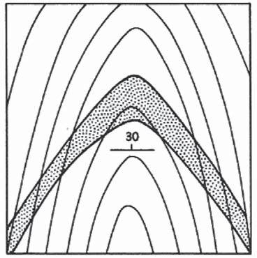 intrusão do sill; deposição das camadas t e u; intrusão dos plútons; intrusão do dique; discordância erosiva W; deposição das camadas q, r e s.