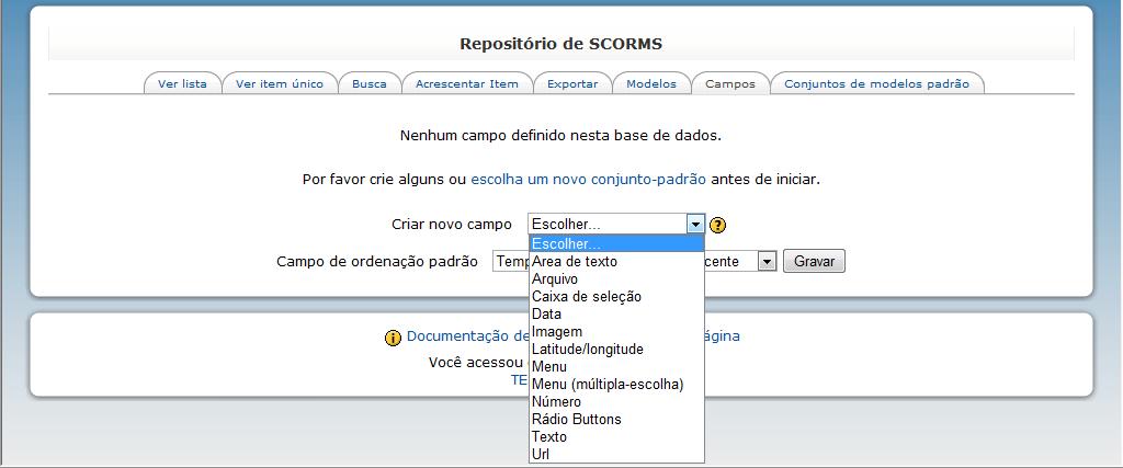 29 como um todo geralmente está disponível apenas para os administradores e escolher, no menu Acrescentar atividade de um tópico, a atividade Base de dados.