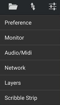 Preferences A tela Preferências permite que os botões de mixagem automática X e Y sejam exibidos na tela Main View.