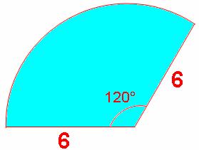 c) 4 d) 9 e) 4(9- ) 6 A área da região sombreada é a área do setor circular de 0 e