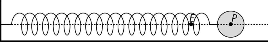 4. Uma esfera encontra-se em movimento oscilatório provocado pela força elástica exercida por uma mola. Na figura, o ponto é um ponto fixo, sendo o ponto de equilíbrio da mola.