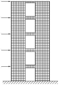 33 As figuras 2.18 a 2.23 apresentam os esquemas gráficos desses modelos respectivamente. Figura 2.18 - Edifício com aberturas Figura 2.19 - Paredes em balanço Figura 2.