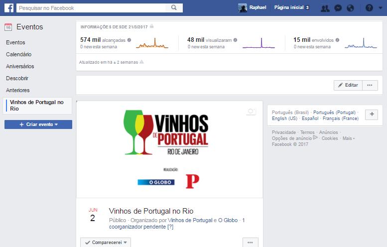 DIVULGAÇÃO Redes Sociais FACEBOOK Esse ano, a fanpage do Vinhos de Portugal