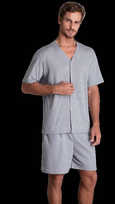 clássico 28064-001 PIJAMA CURTO P M G GG 8000 CINZA, 8730 CHUMBO COR 8730 COR 8000 ALGODÃO / COTTON /