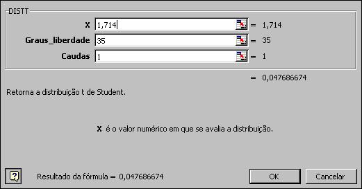 Como a significância do resultado (4,77% 4,77%) é menor que a