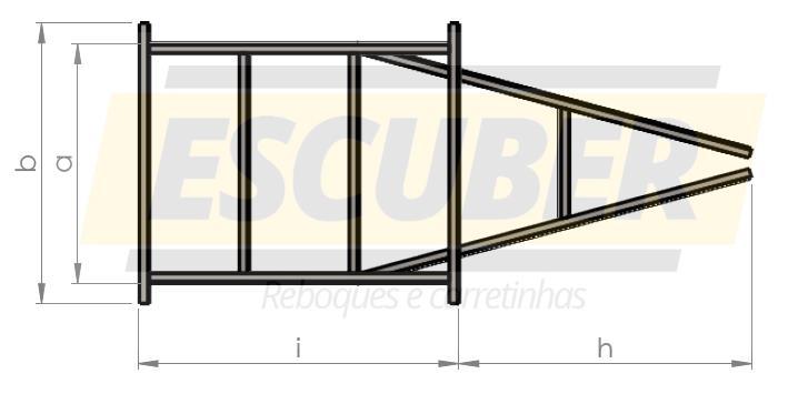 Chassis Off-Road / Militar Tipo: Chassis OFF Modelo: Carga seca Material: AISI 1020 Perfil: UDC Solda: MIG PBT: 1000 kg Sistema de freio: ACV-CF-1000 Eixo: B 850-10 Fabricante: Escuber Chassis PBT