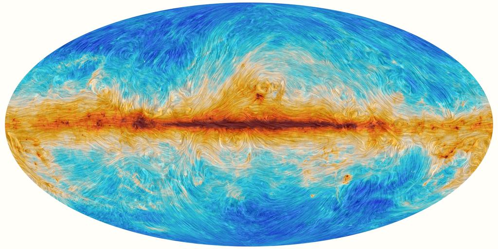 Campo magnético Campo magnético da Via láctea, satélite Planck (ESA), 2014.