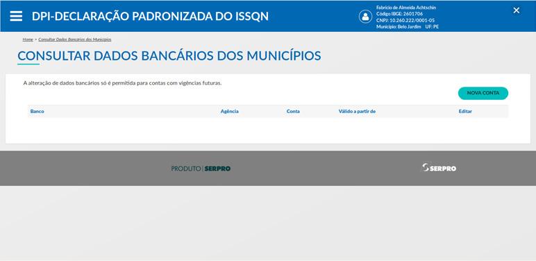 A alteração de dados bancários é permitida, desde que a conta possua data de